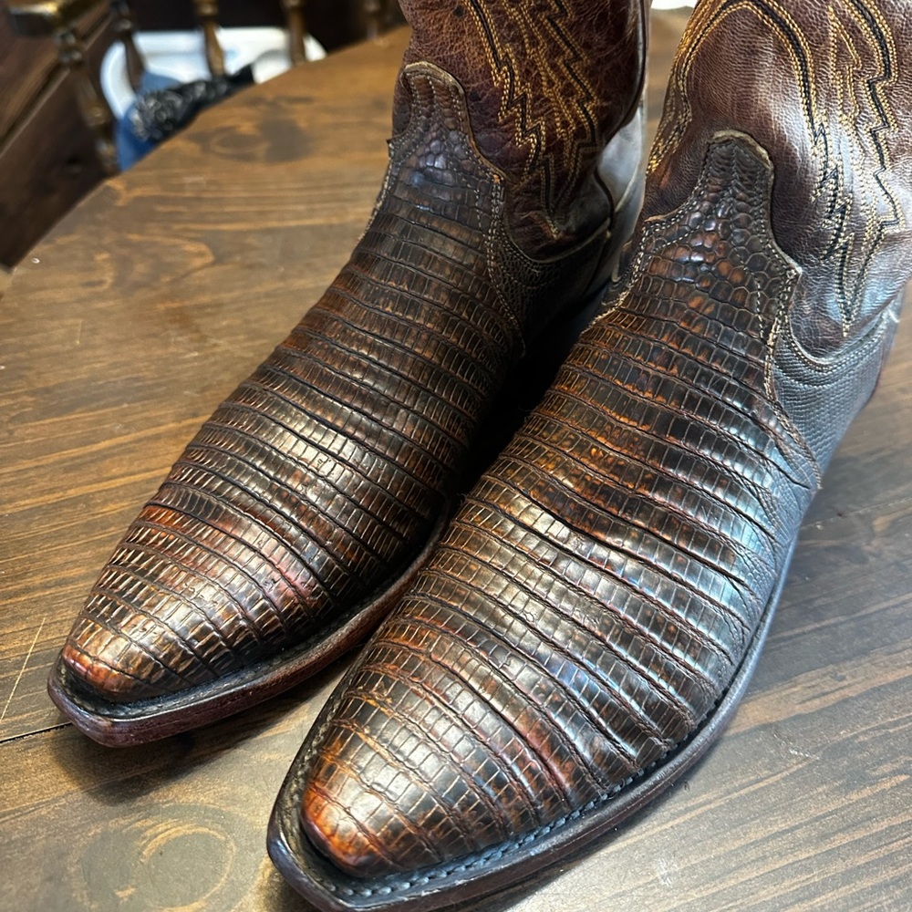 Lucchese Brown Leather Cowboy Boots